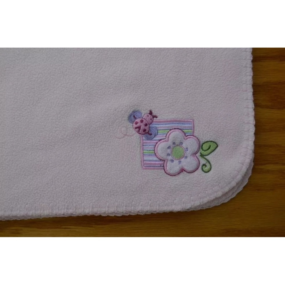 Baby Connection Pink Baby Blanket Flower Ladybug Security Lovey